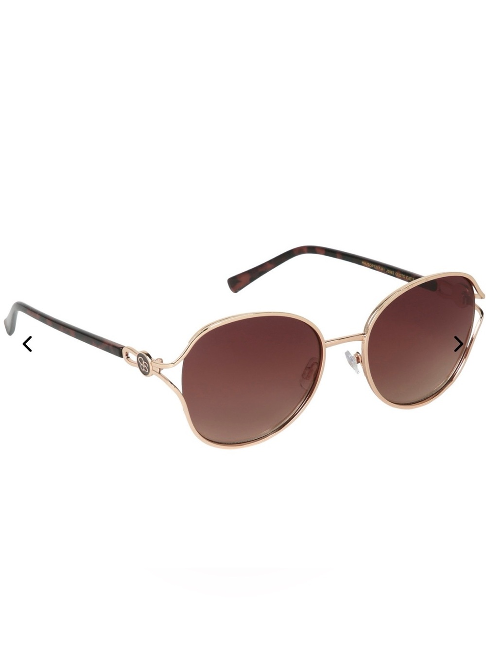 Jessica Simpson Gold Frame Brown Lens Tortoise Legs Sunglasses J5982 GLDTS NIB